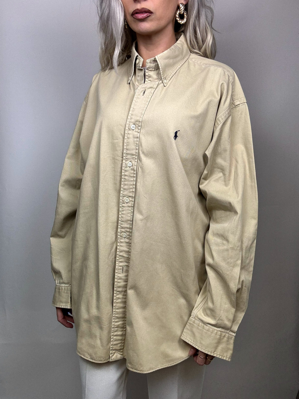Beige oversized shirt RALPH LAUREN L Vintage