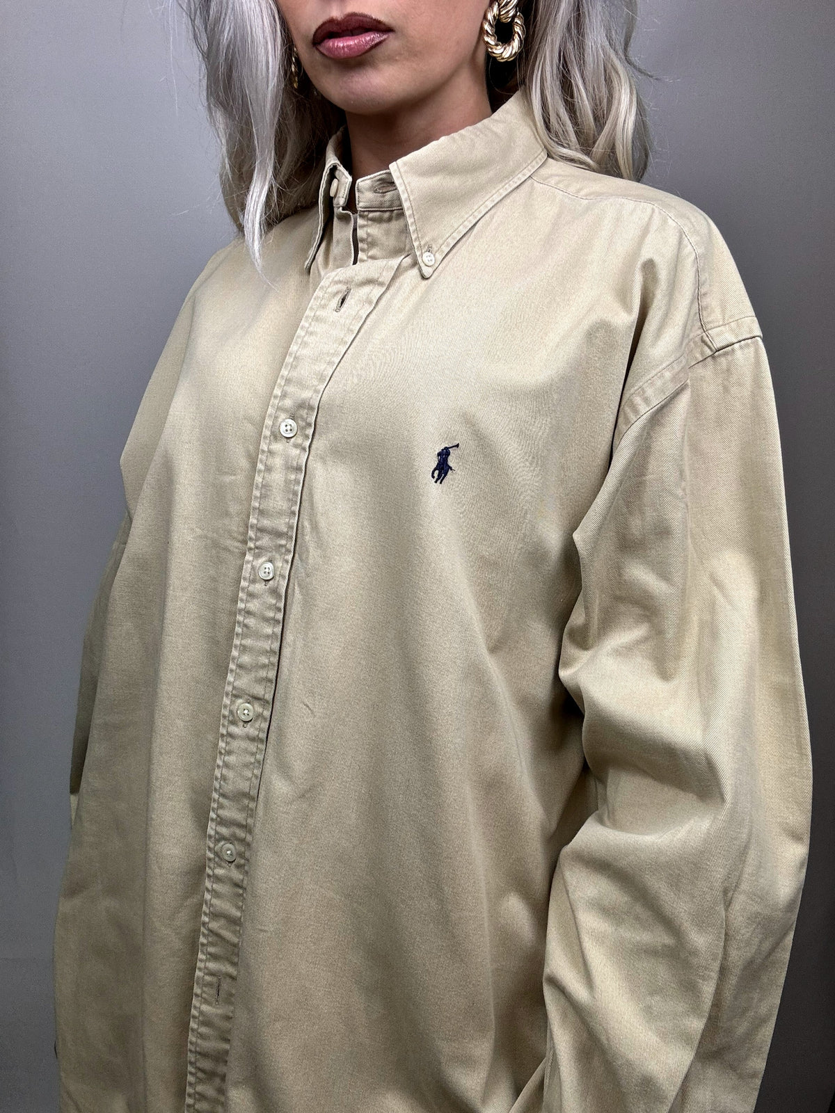 Beige oversized shirt RALPH LAUREN L Vintage