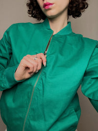 Vintage Sommerjacke mit Pizza-Stickerei, Größe M