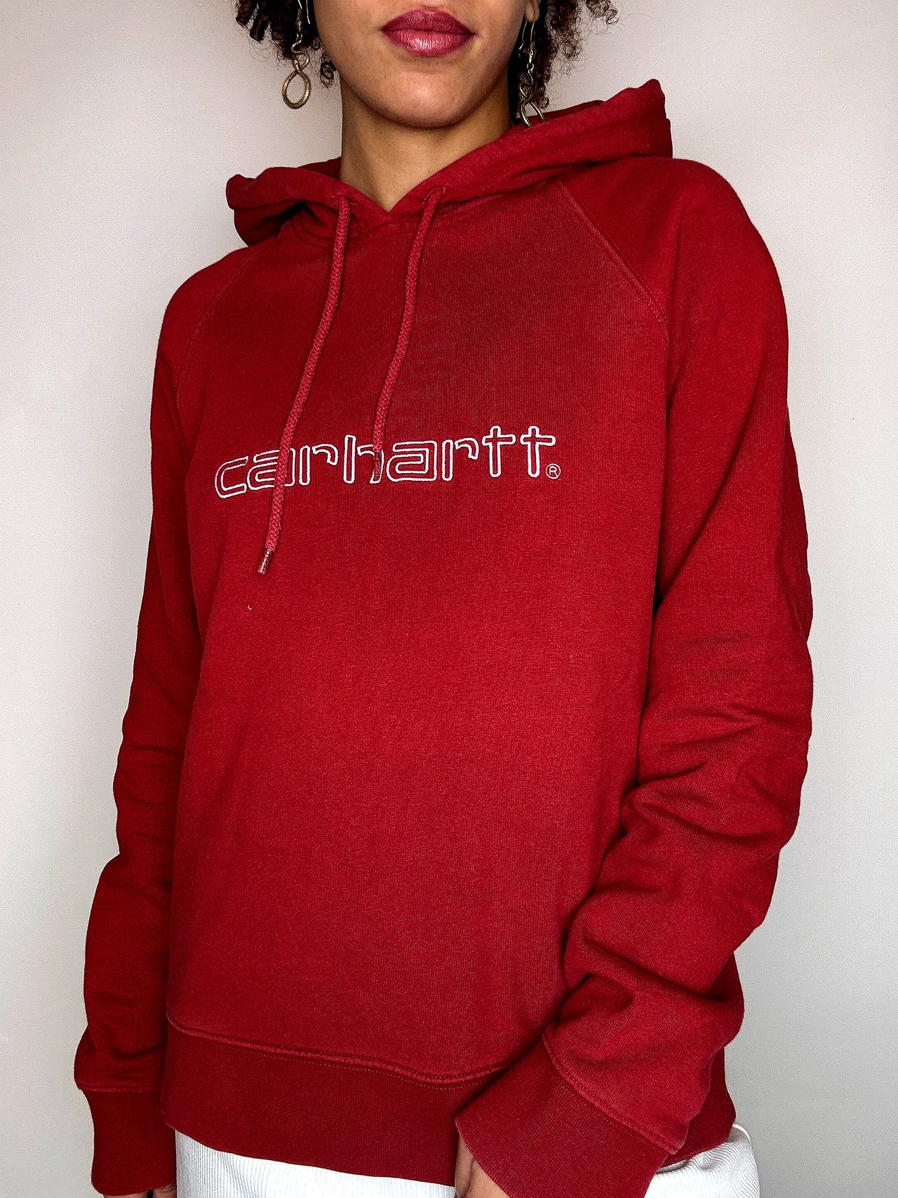 Sweat à capuche rouge CARHARTT L vintage