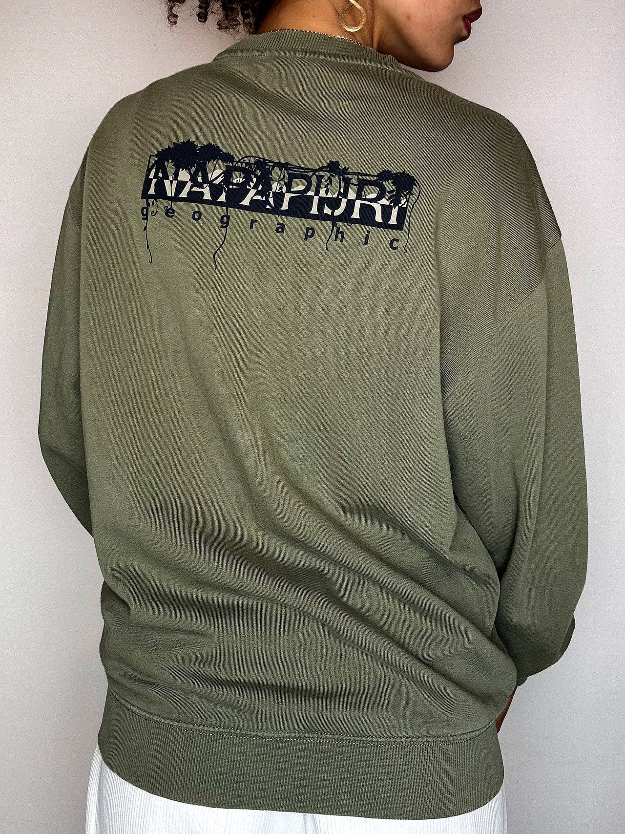 Sweat à col rond kaki NAPAPIJRI S vintage