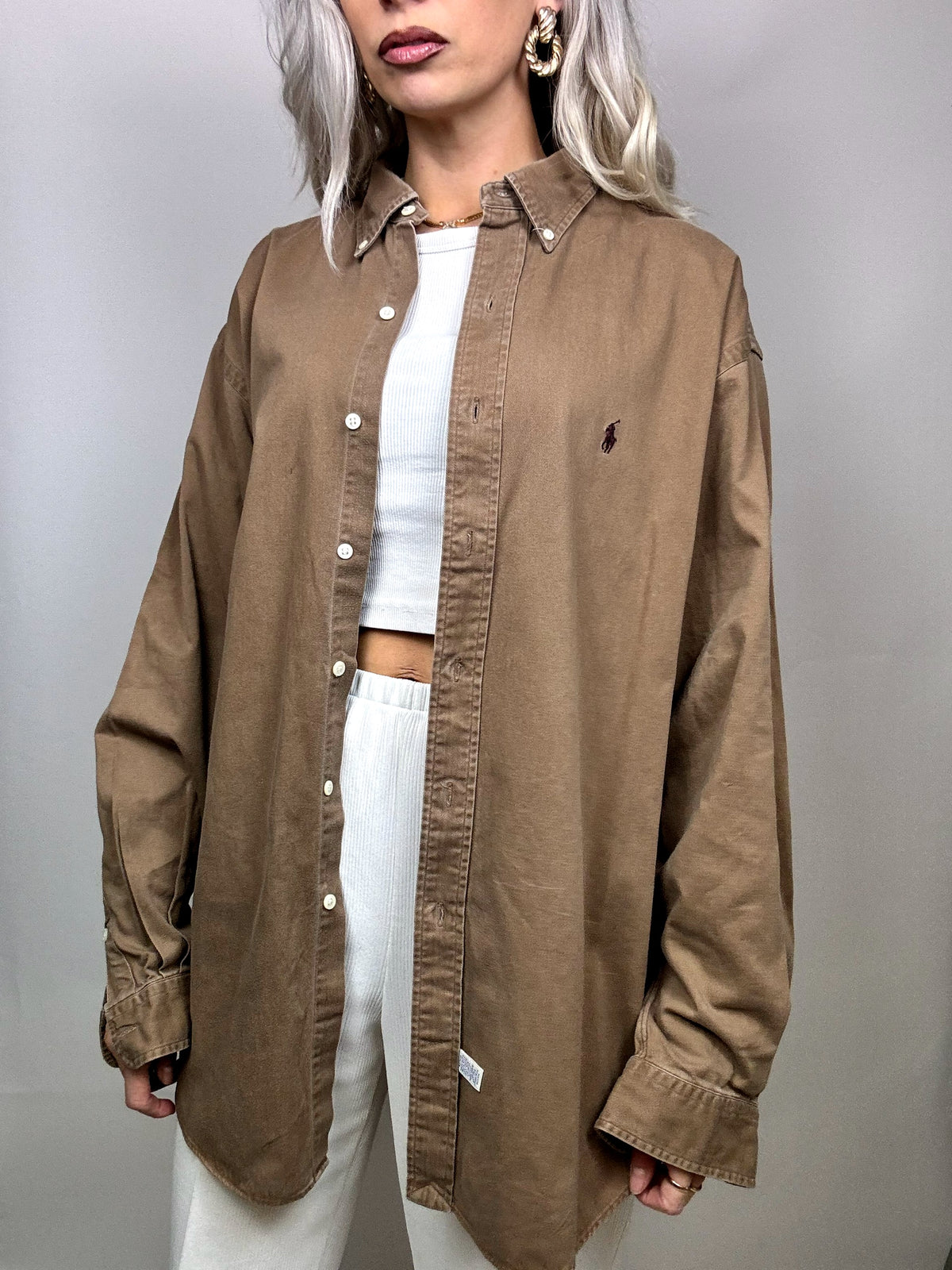 Brown oversized shirt RALPH LAUREN L Vintage