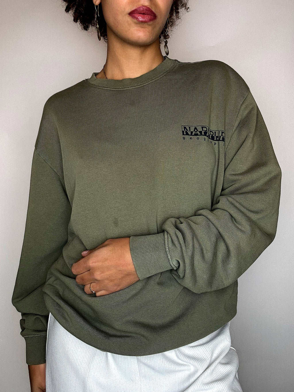 NAPAPIJRI S vintage khaki crewneck sweatshirt