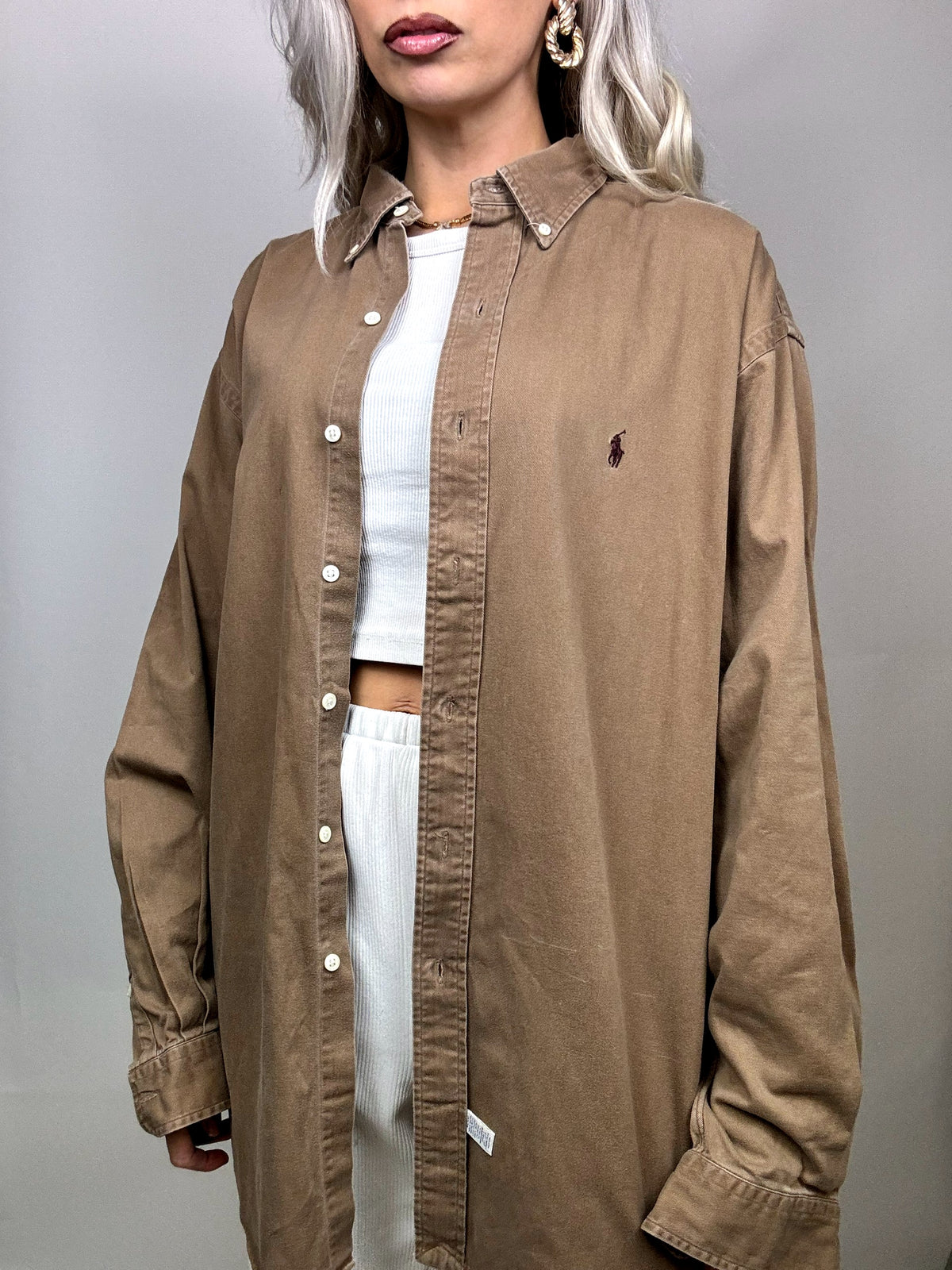 Brown oversized shirt RALPH LAUREN L Vintage