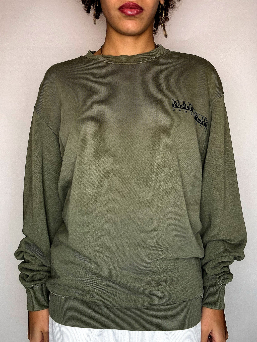 NAPAPIJRI S vintage khaki crewneck sweatshirt
