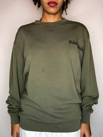Sweat à col rond kaki NAPAPIJRI S vintage