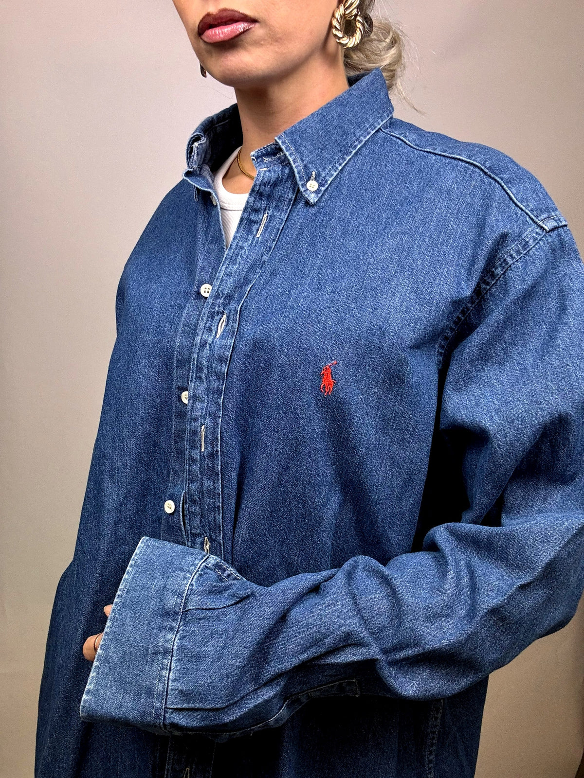 Oversized denim shirt RALPH LAUREN L Vintage