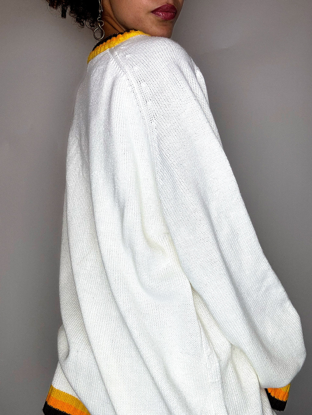 Pull en maille blanc SOUTH POLE L vintage