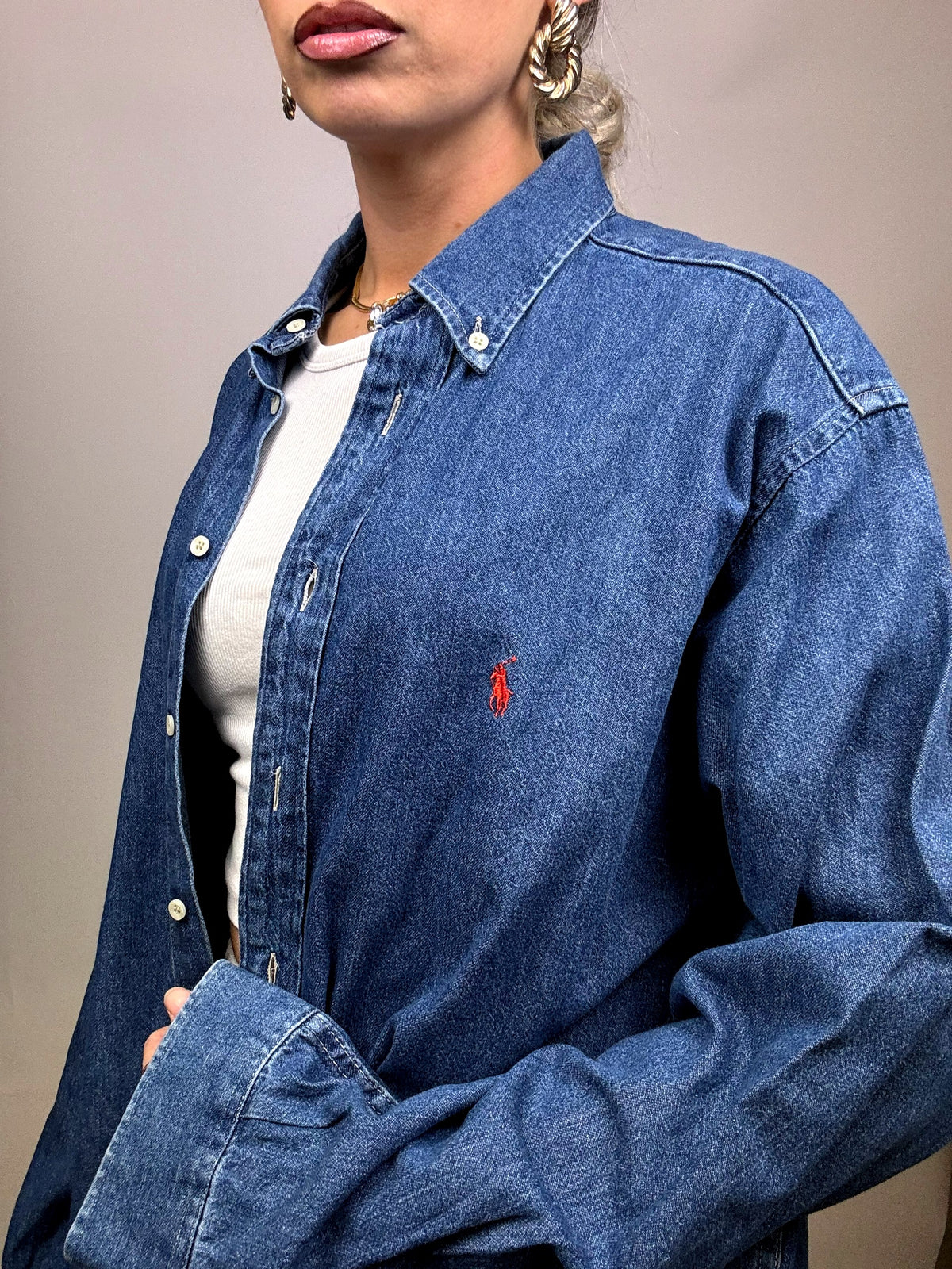 Oversized denim shirt RALPH LAUREN L Vintage