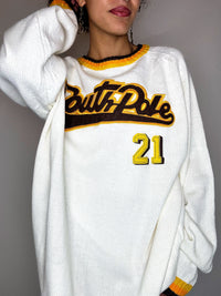 Pull en maille blanc SOUTH POLE L vintage
