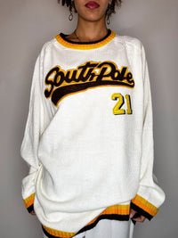 Pull en maille blanc SOUTH POLE L vintage