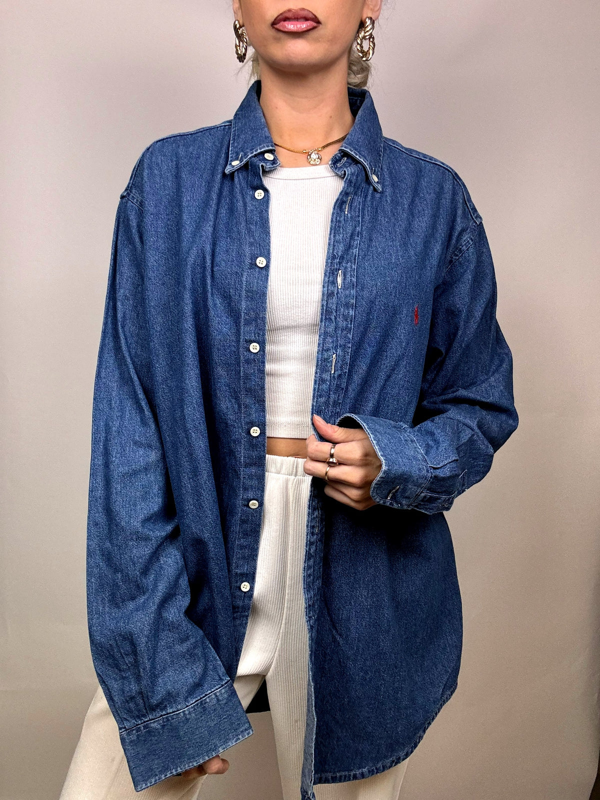 Oversized denim shirt RALPH LAUREN L Vintage