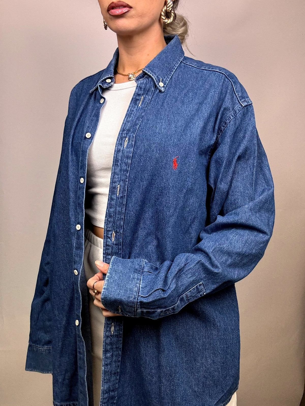 Oversized denim shirt RALPH LAUREN L Vintage