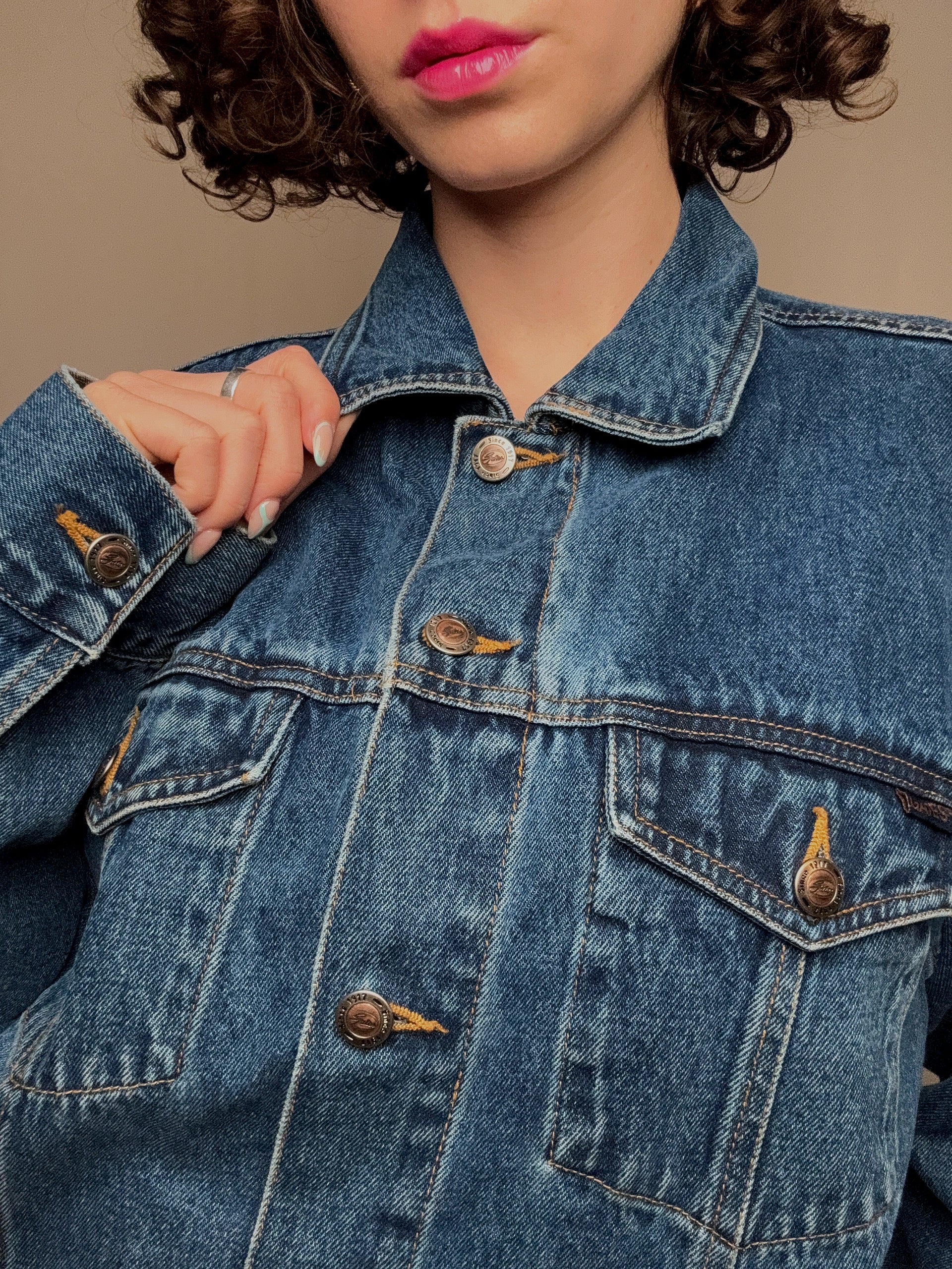 Vintage blaue Jeansjacke XL