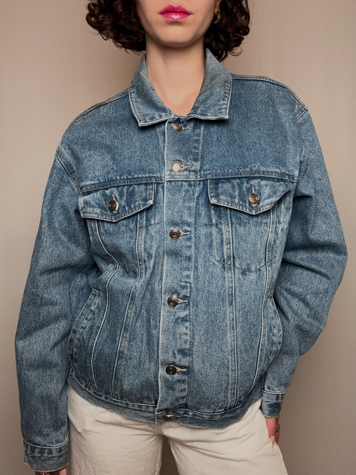 Veste en denim bleue clair M vintage