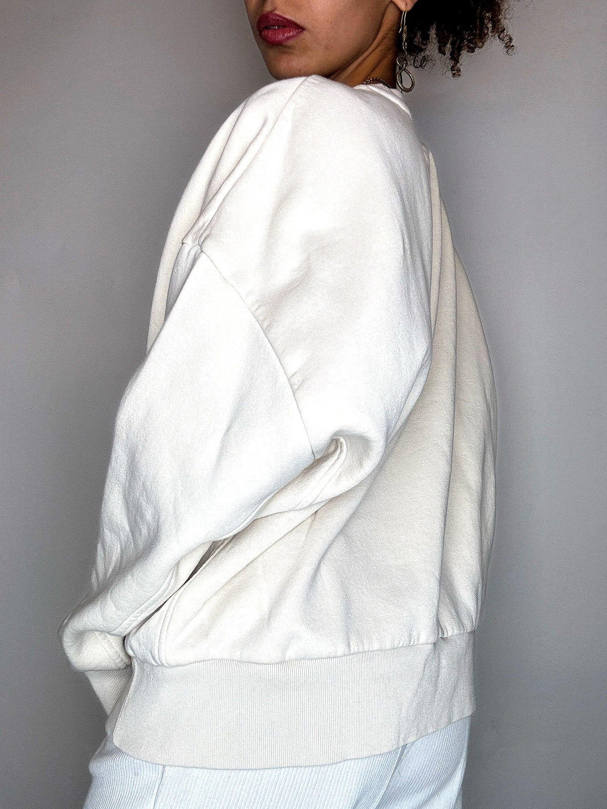 Cream crew neck sweatshirt ADIDAS L/XL vintage