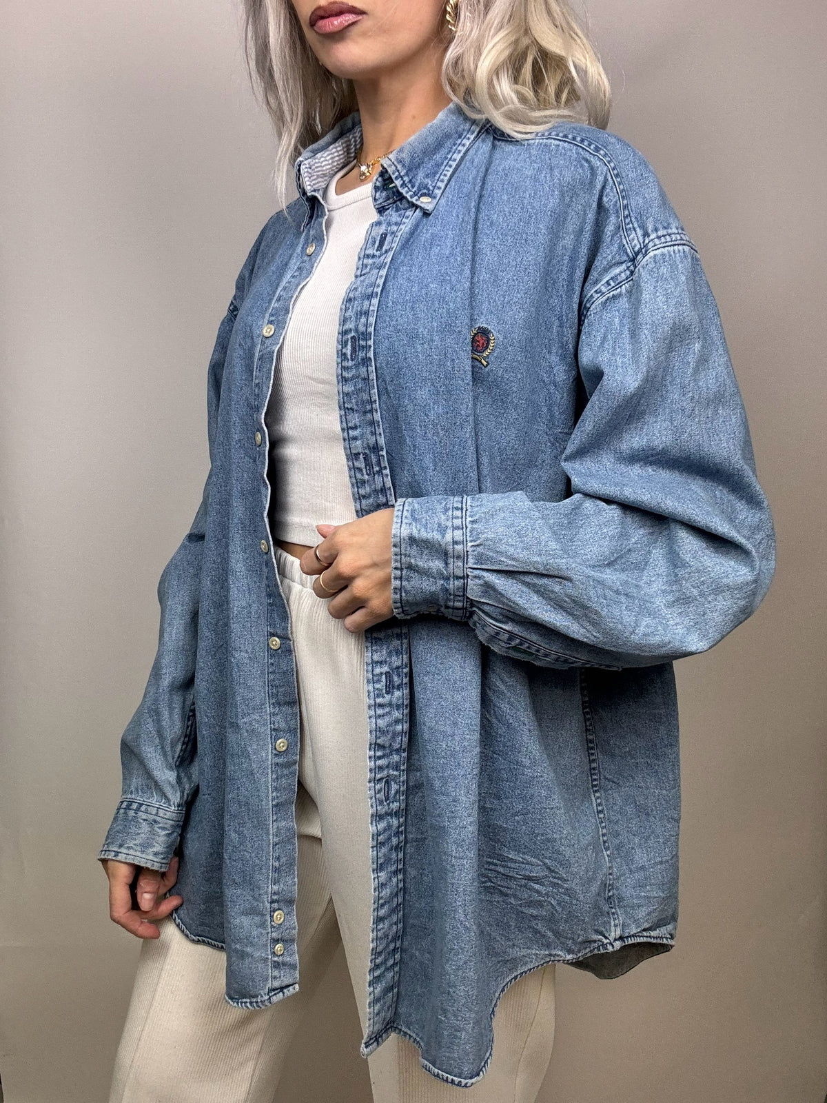 Tommy HILFIGER denim shirt L Vintage
