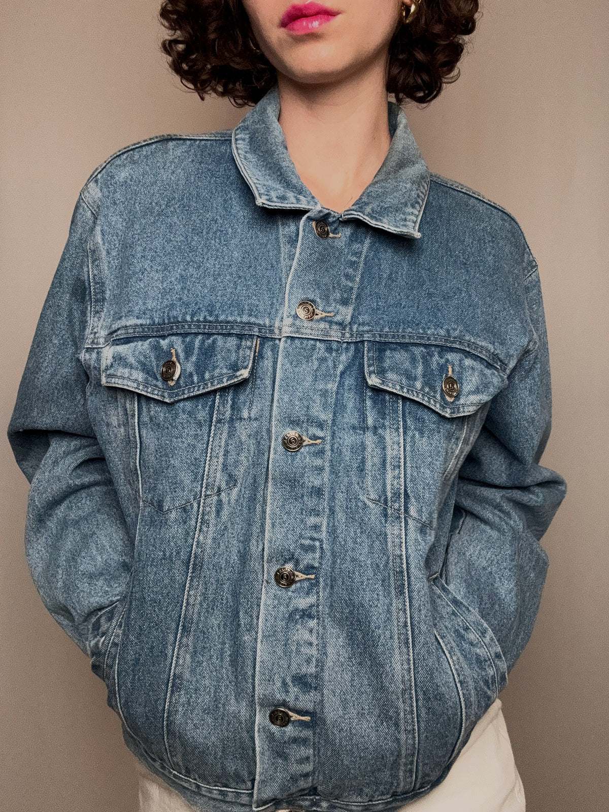 Veste en denim bleue clair M vintage