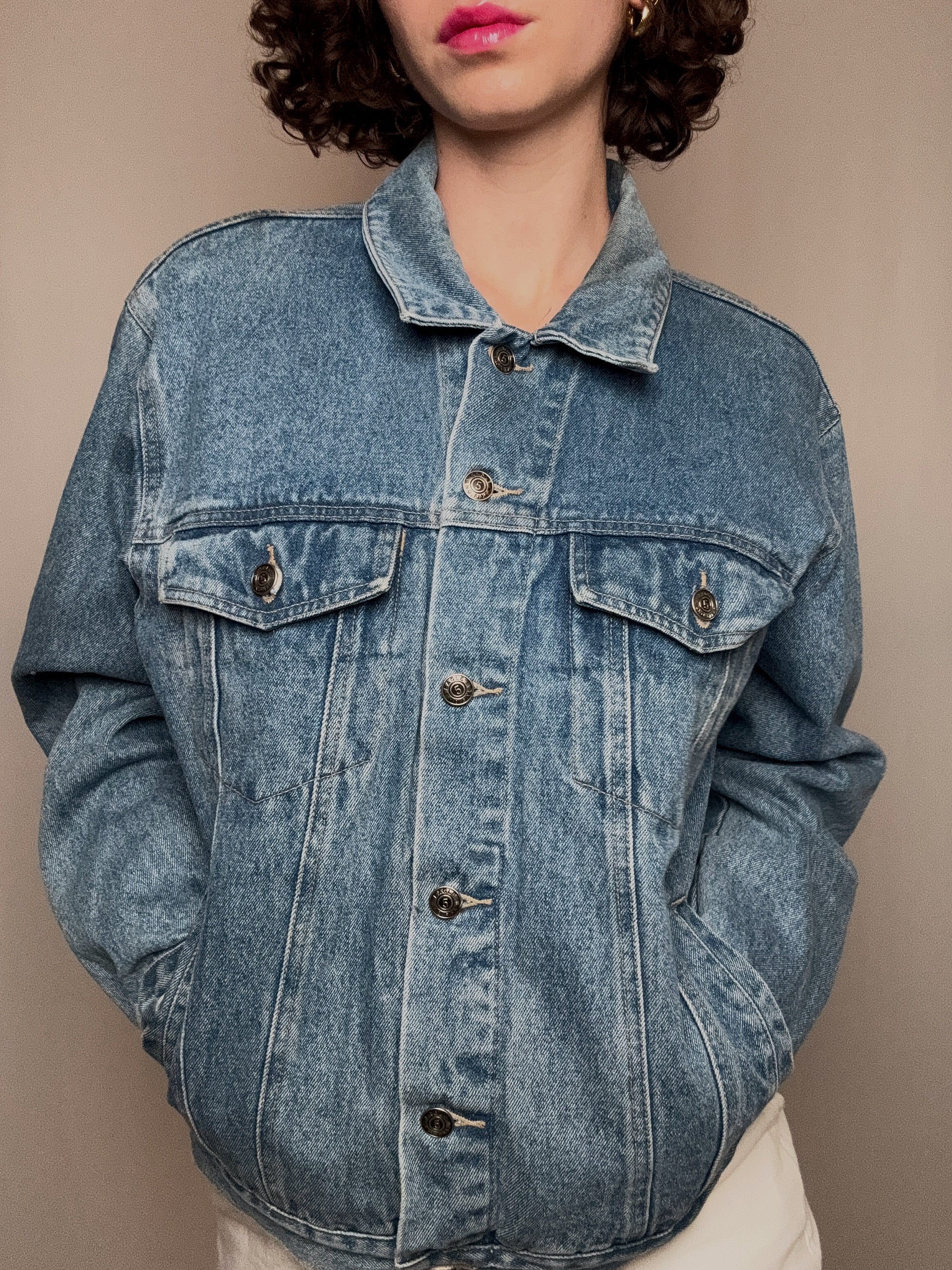 Veste en denim bleue clair M vintage