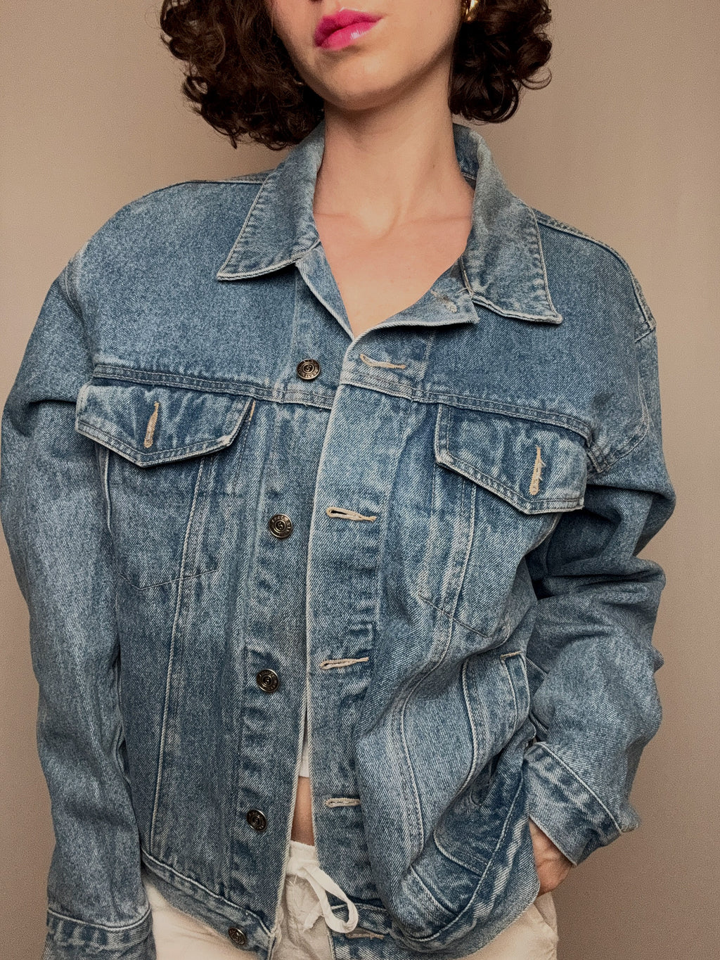 Veste en denim bleue clair M vintage