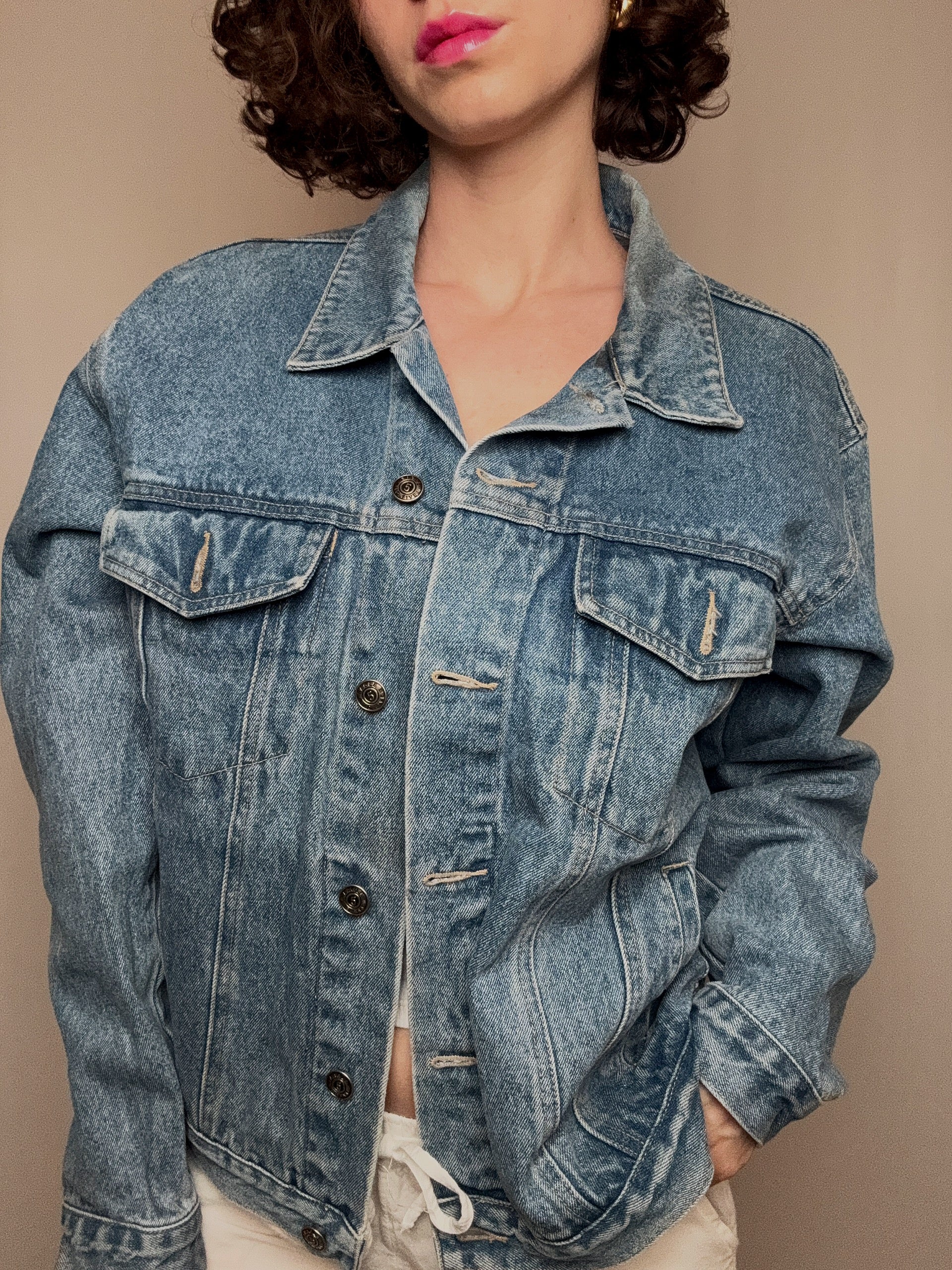 Veste en denim bleue clair M vintage
