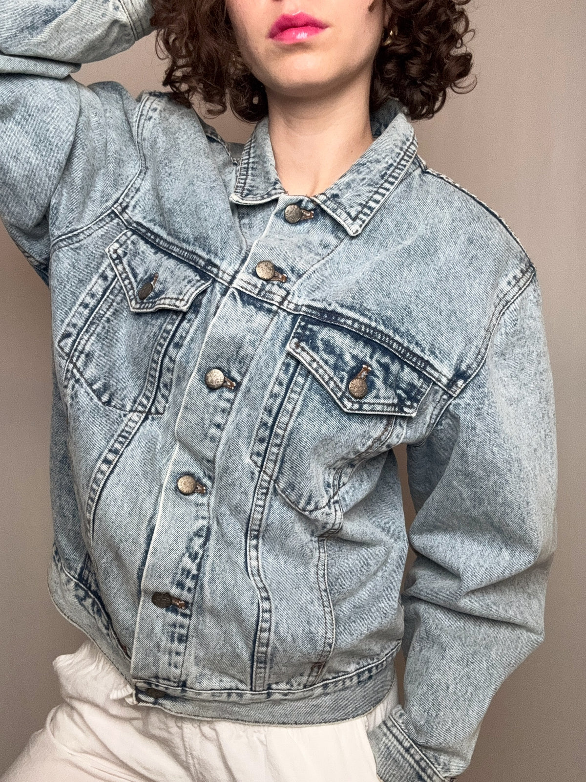 Veste en denim bleue clair M/L vintage