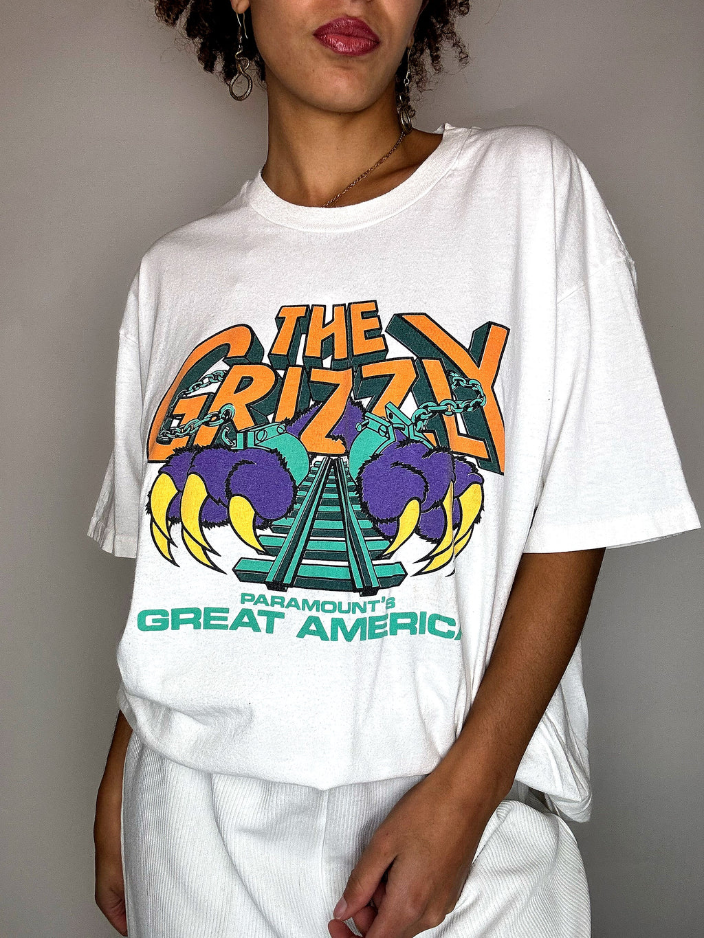 Tee shirt blanc graphique XL vintage