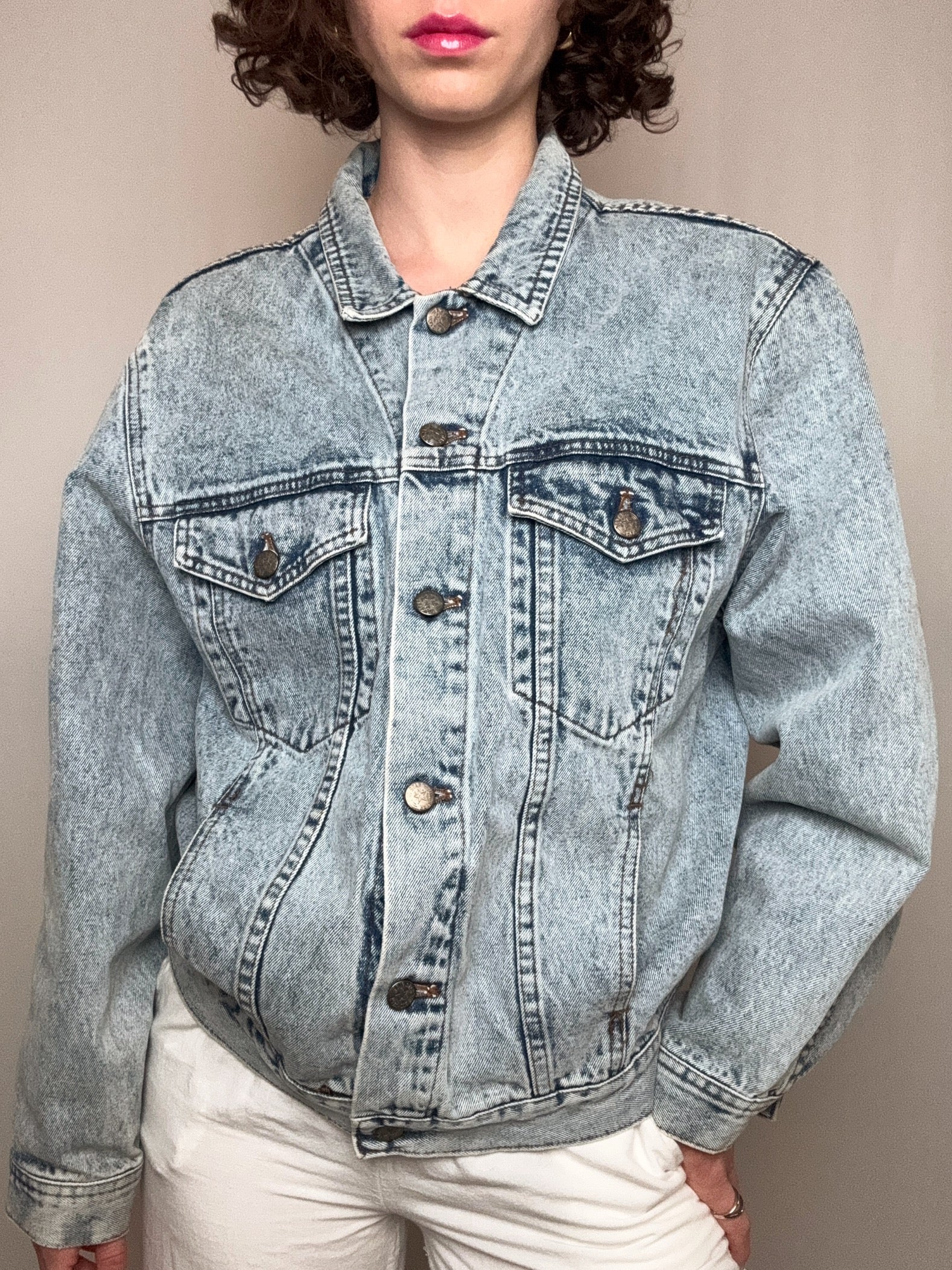 Veste en denim bleue clair M/L vintage
