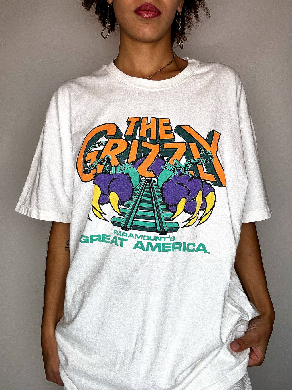 Tee shirt blanc graphique XL vintage