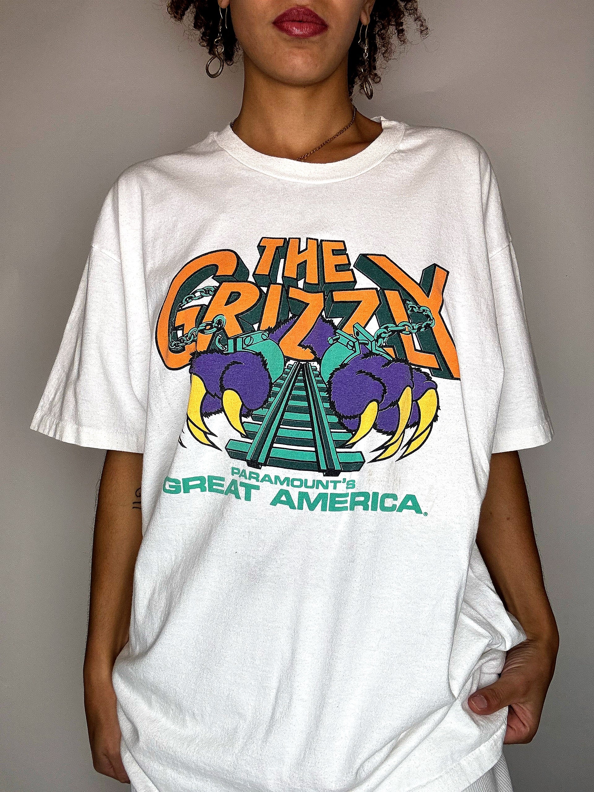 Tee shirt blanc graphique XL vintage