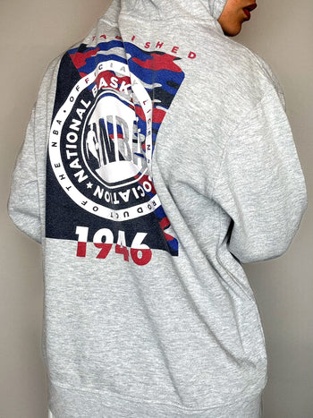 Sweat à capuche gris NBA L vintage