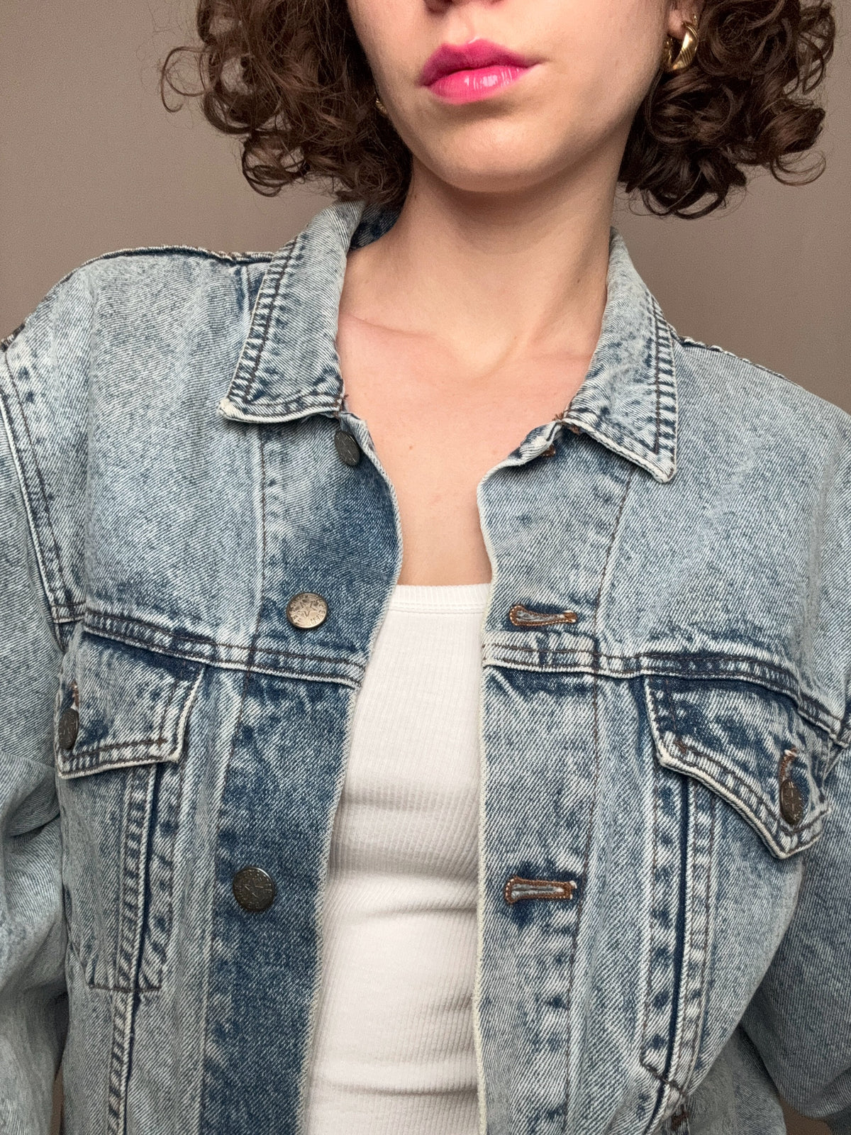 Veste en denim bleue clair M/L vintage