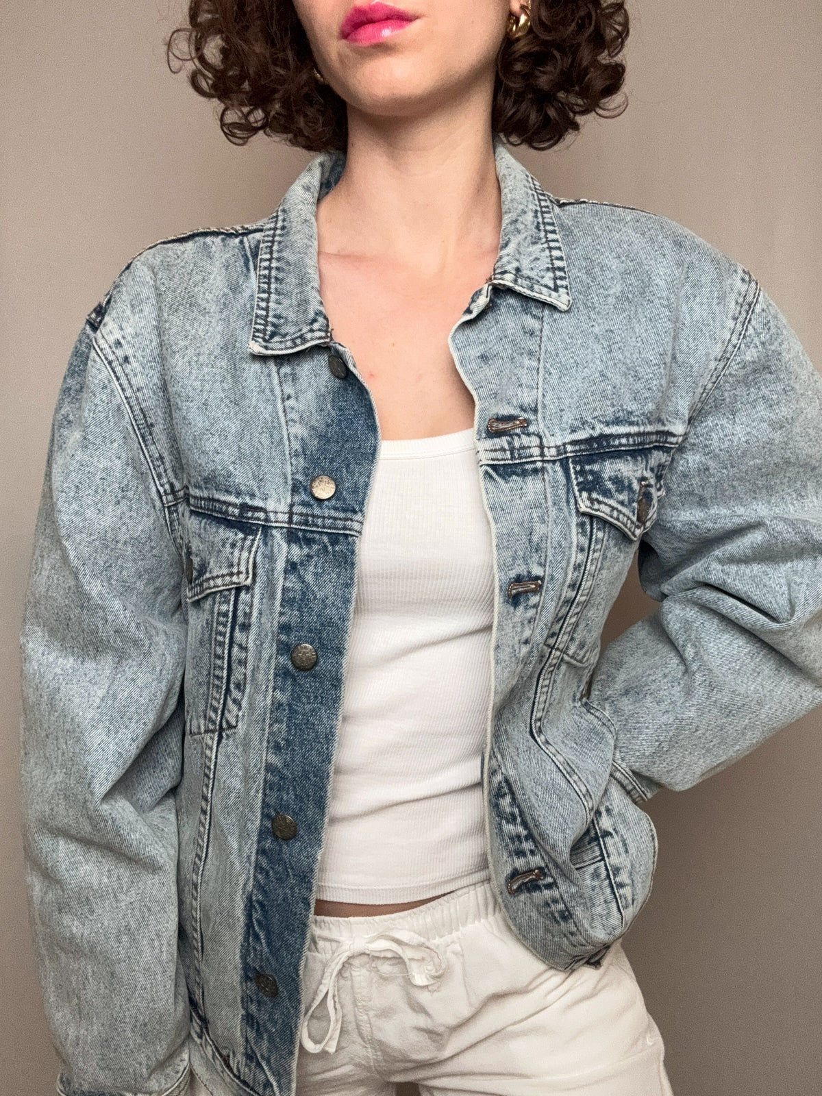 Veste en denim bleue clair M/L vintage