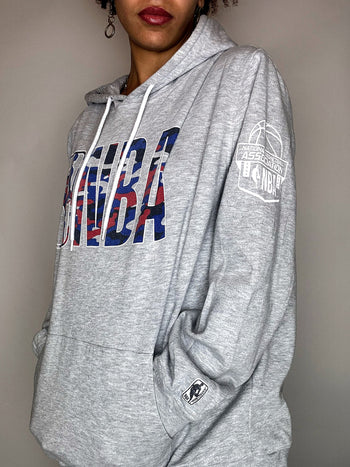 Sweat à capuche gris NBA L vintage