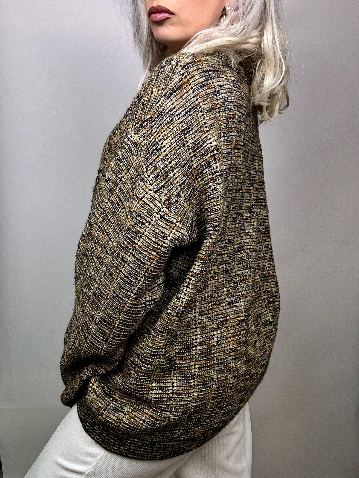 Vintage L/XL wool marl cardigan