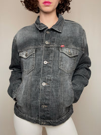 Veste en denim grise Mustang L vintage