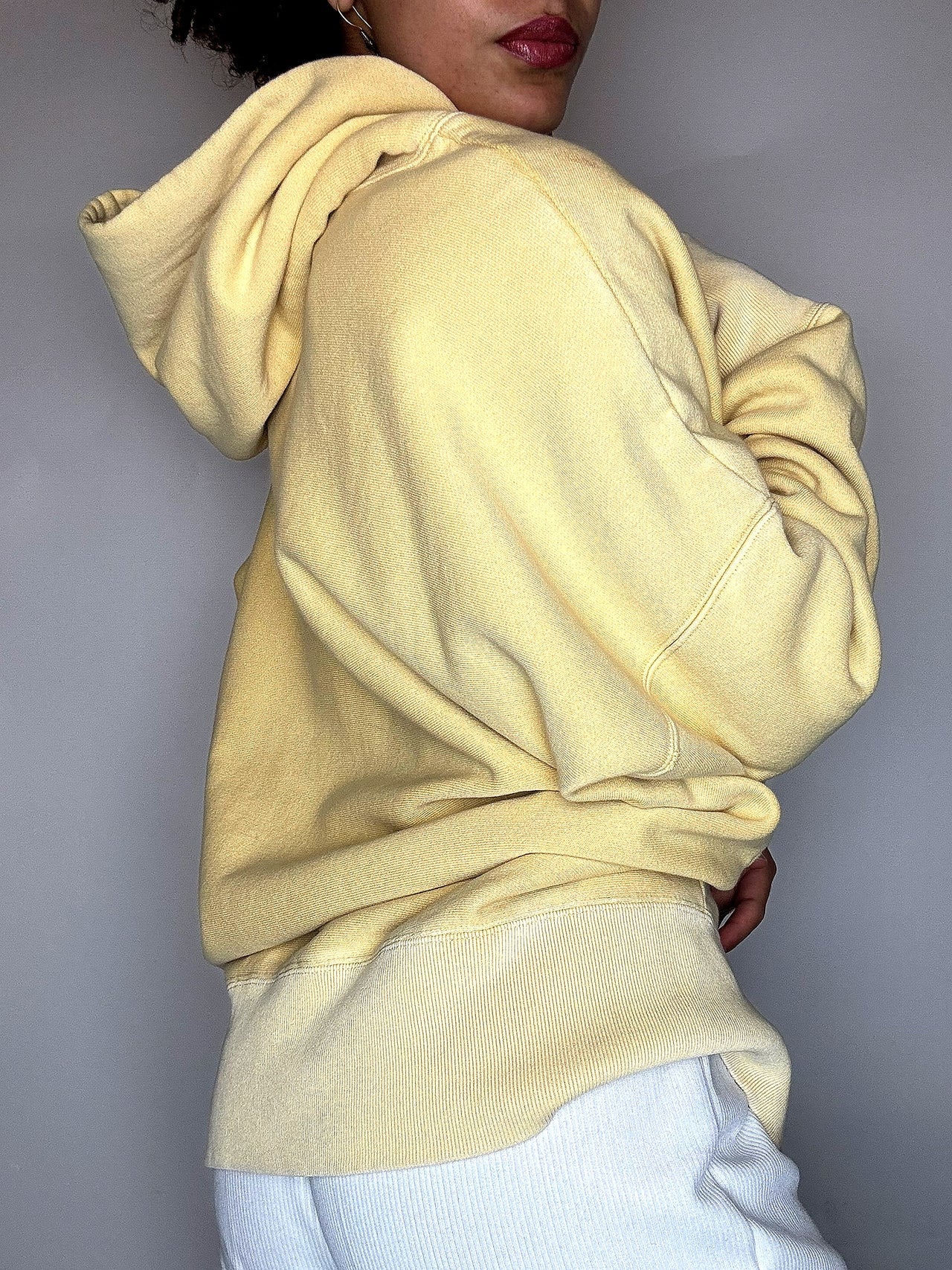 Sweat à capuche jaune CHAMPION M vintage