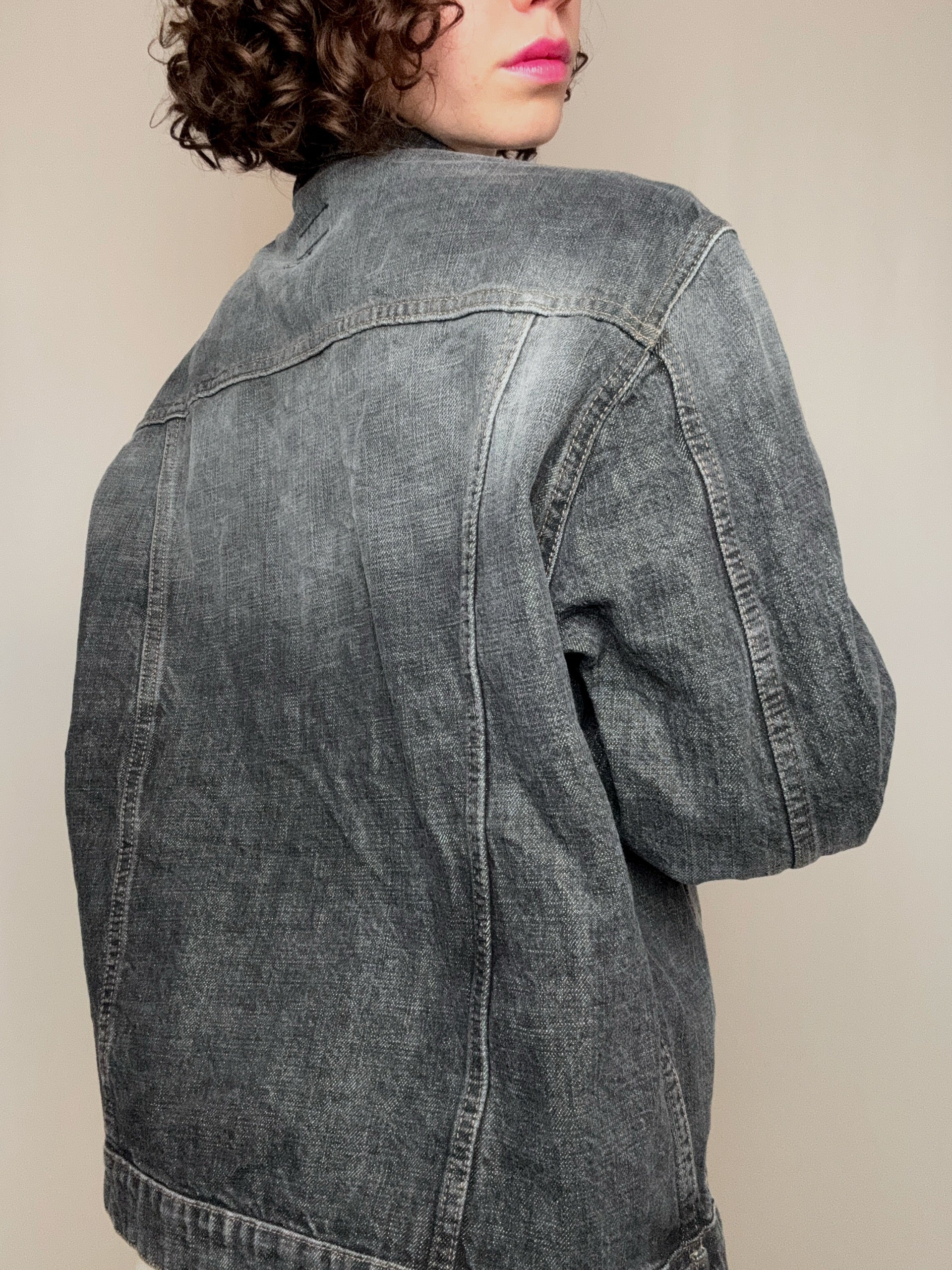 Veste en denim grise Mustang L vintage