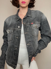 Veste en denim grise Mustang L vintage