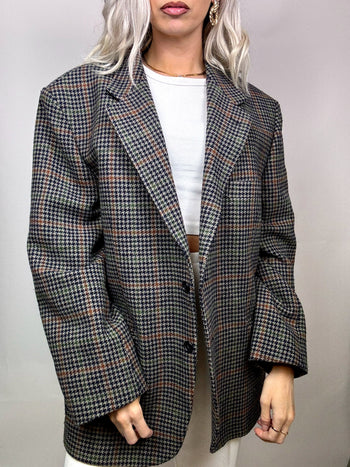 Blazer en laine à carreaux XL vintage