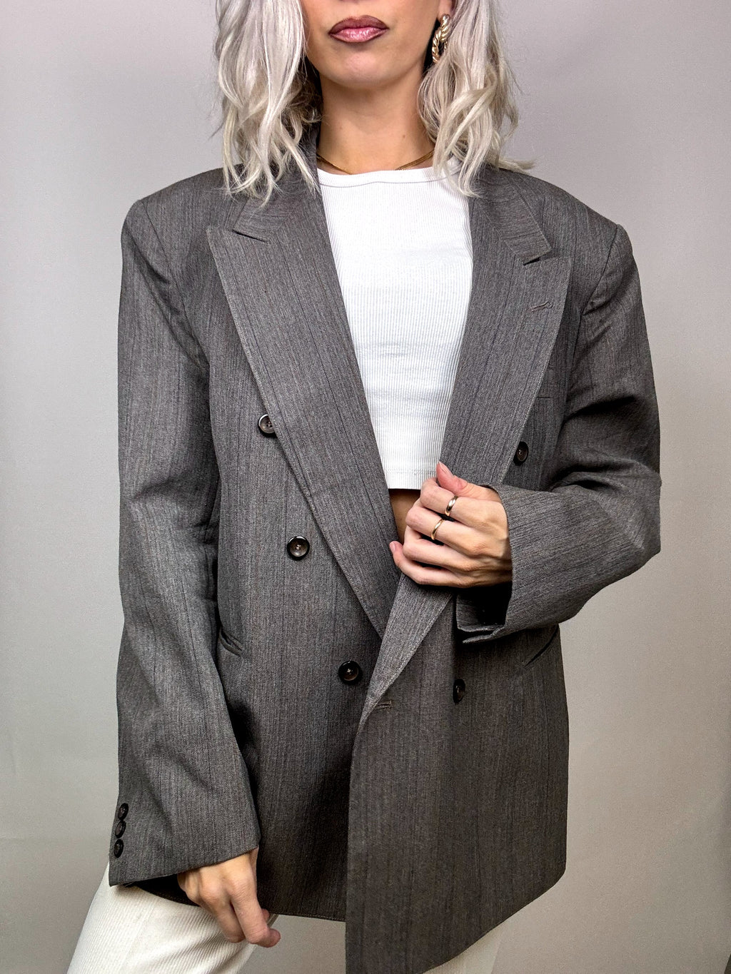 Vintage XL gray blazer
