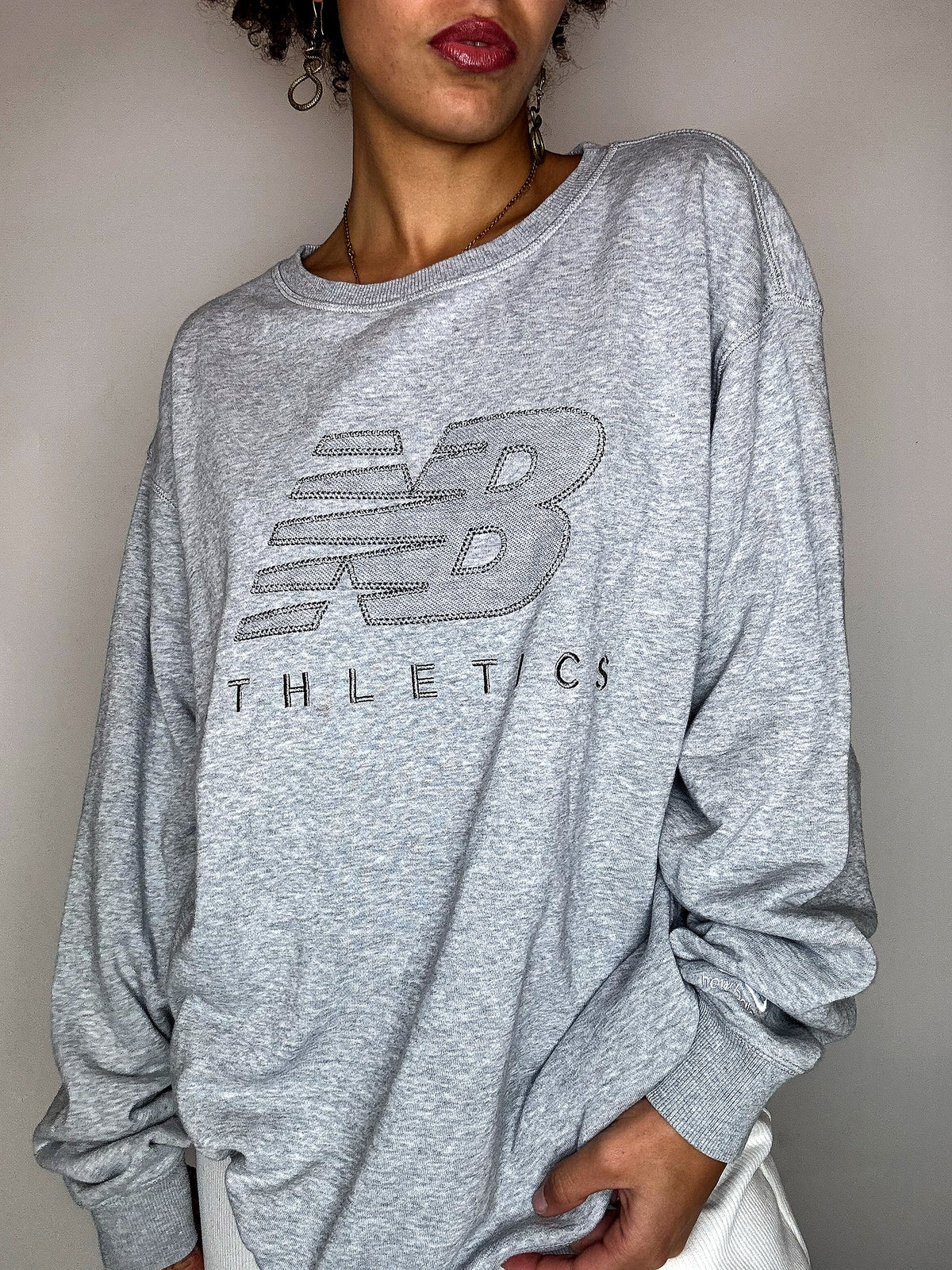 Sweat gris NEW BALANCE L vintage