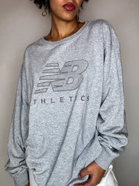 Sweat gris NEW BALANCE L vintage