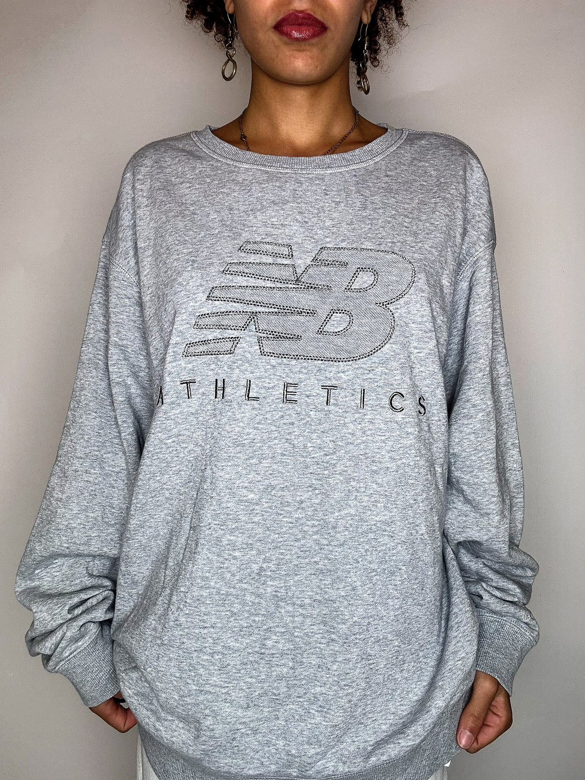 Sweat gris NEW BALANCE L vintage