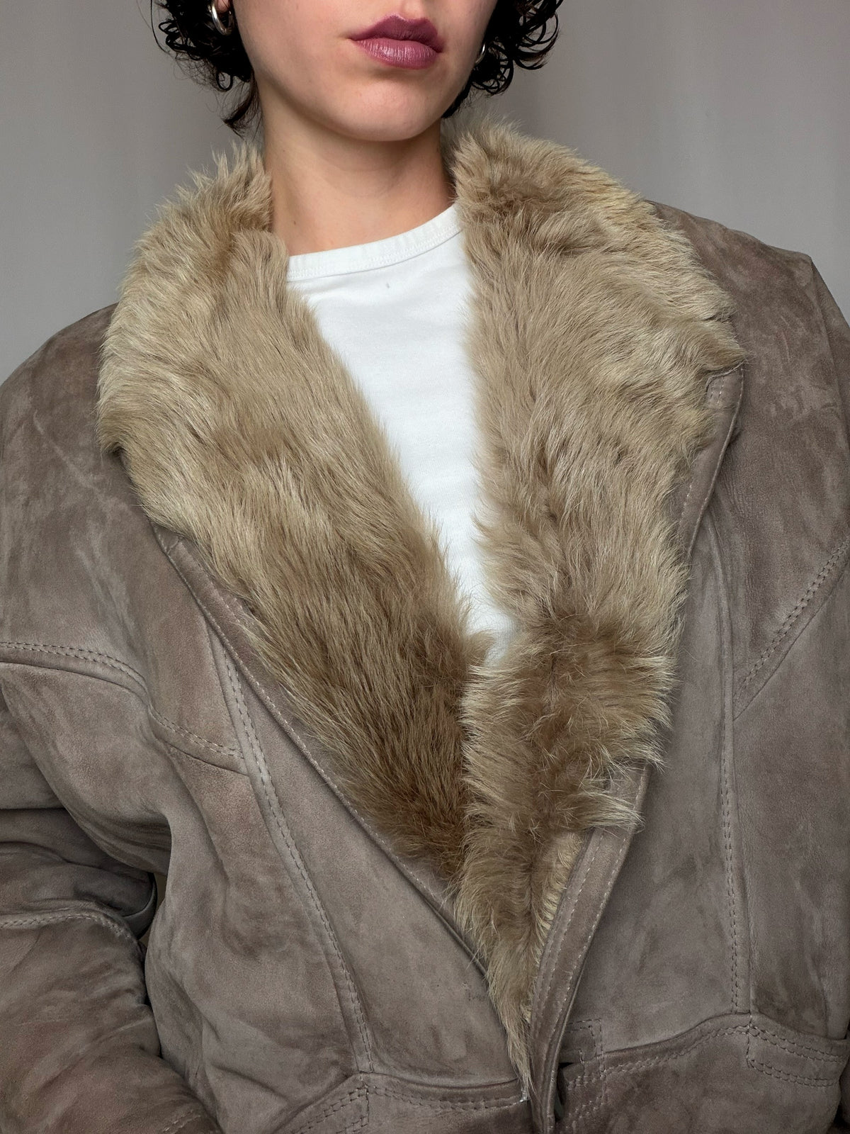 Peau lainée grise L/XL vintage