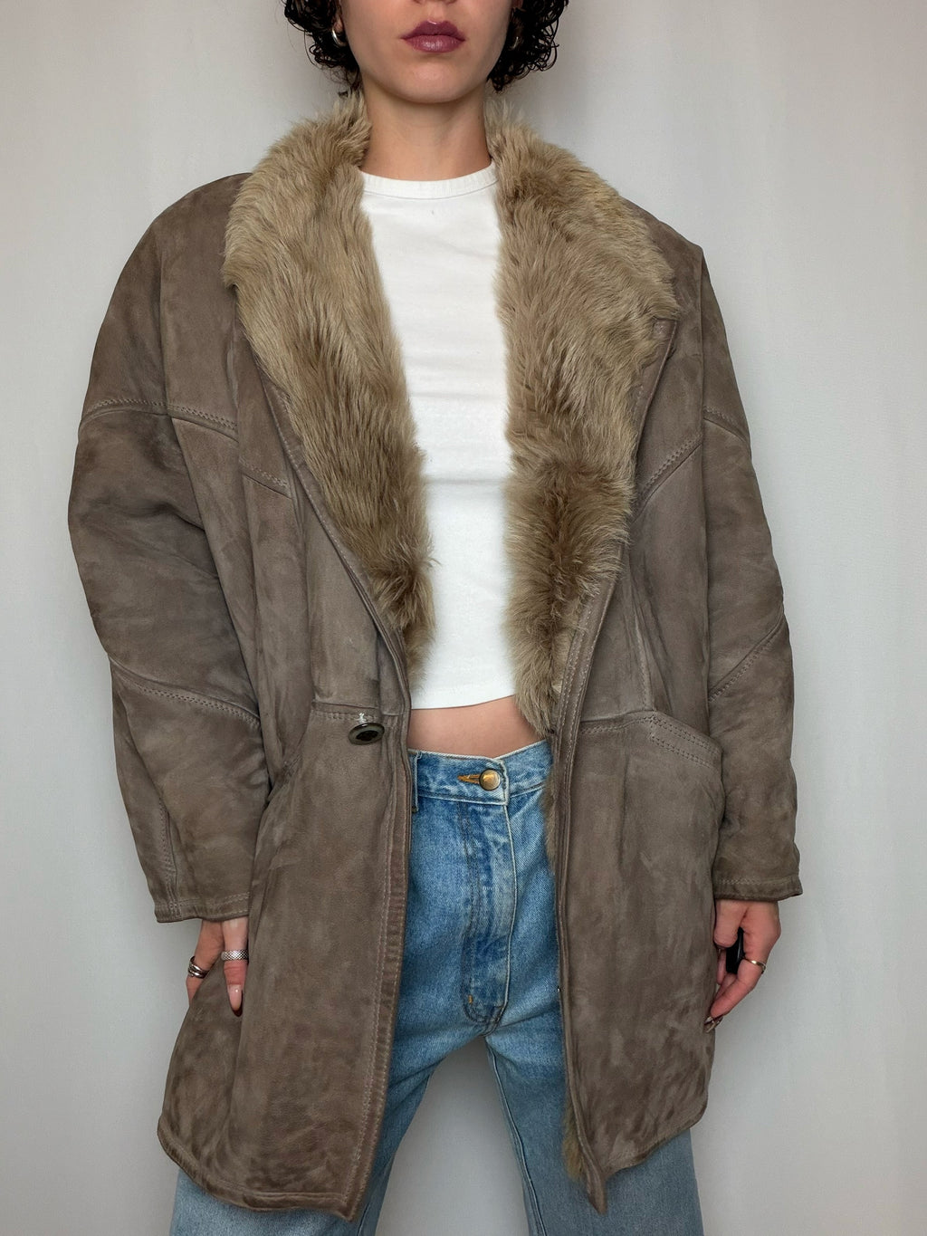 Peau lainée grise L/XL vintage