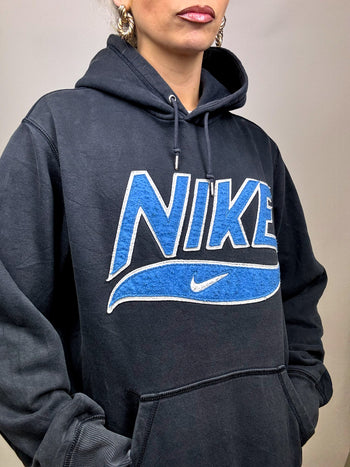 Sweat à capuche noir NIKE L Vintage