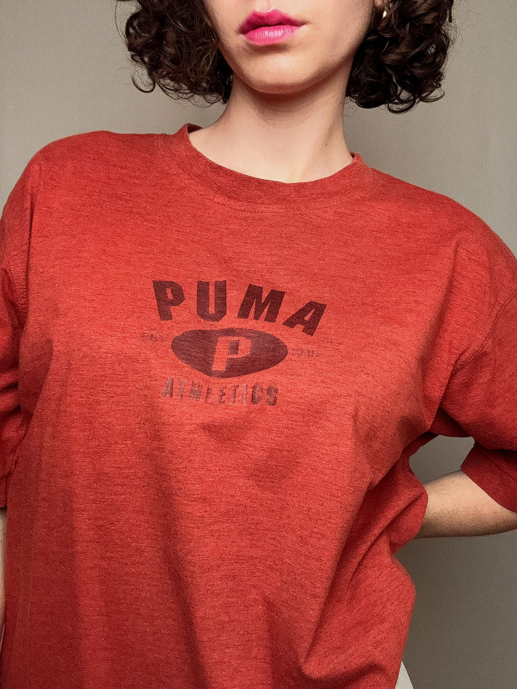 Terracotta Puma T-Shirt, Gr. M, Vintage