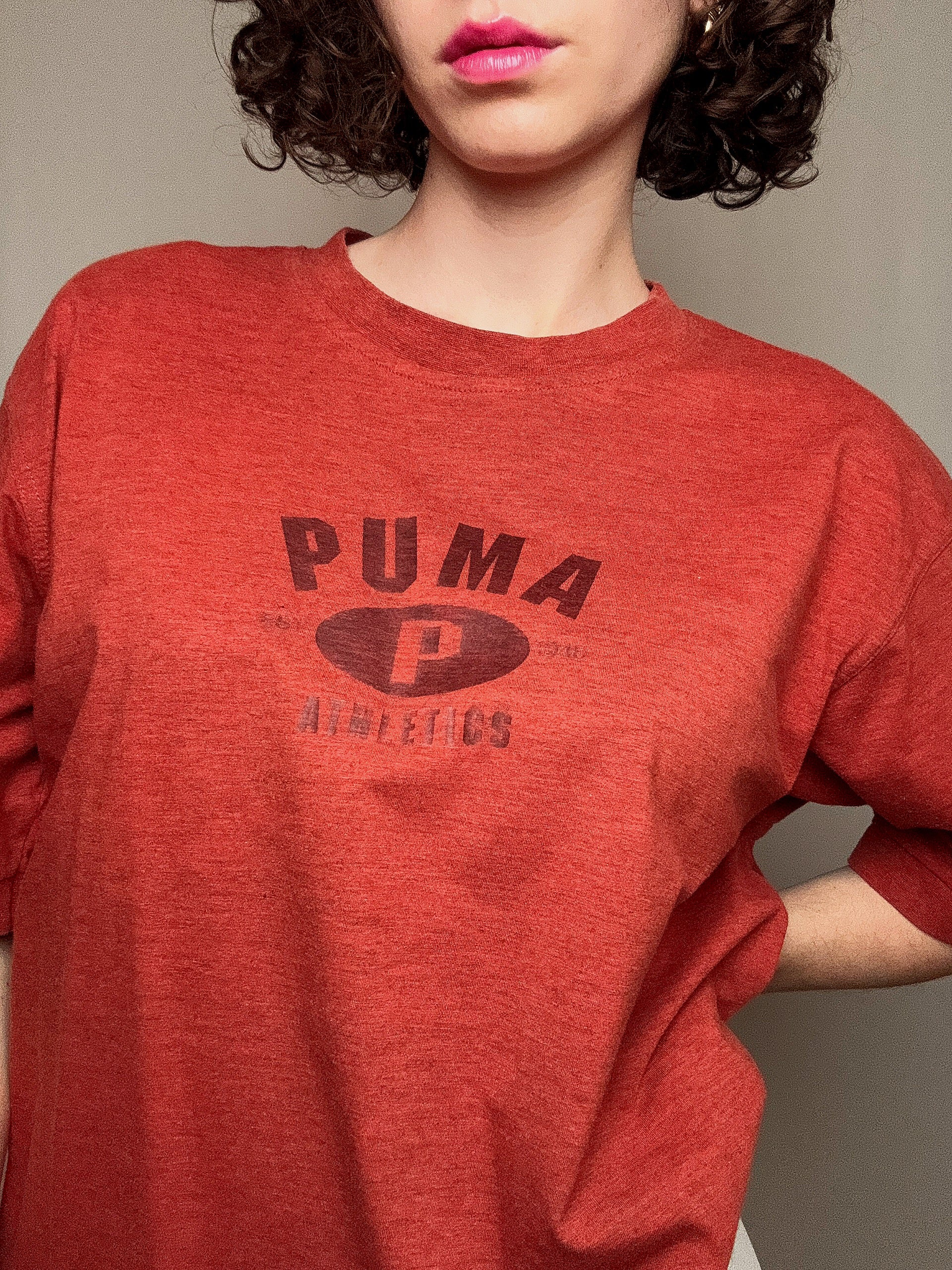 Terracotta Puma T-Shirt, Gr. M, Vintage