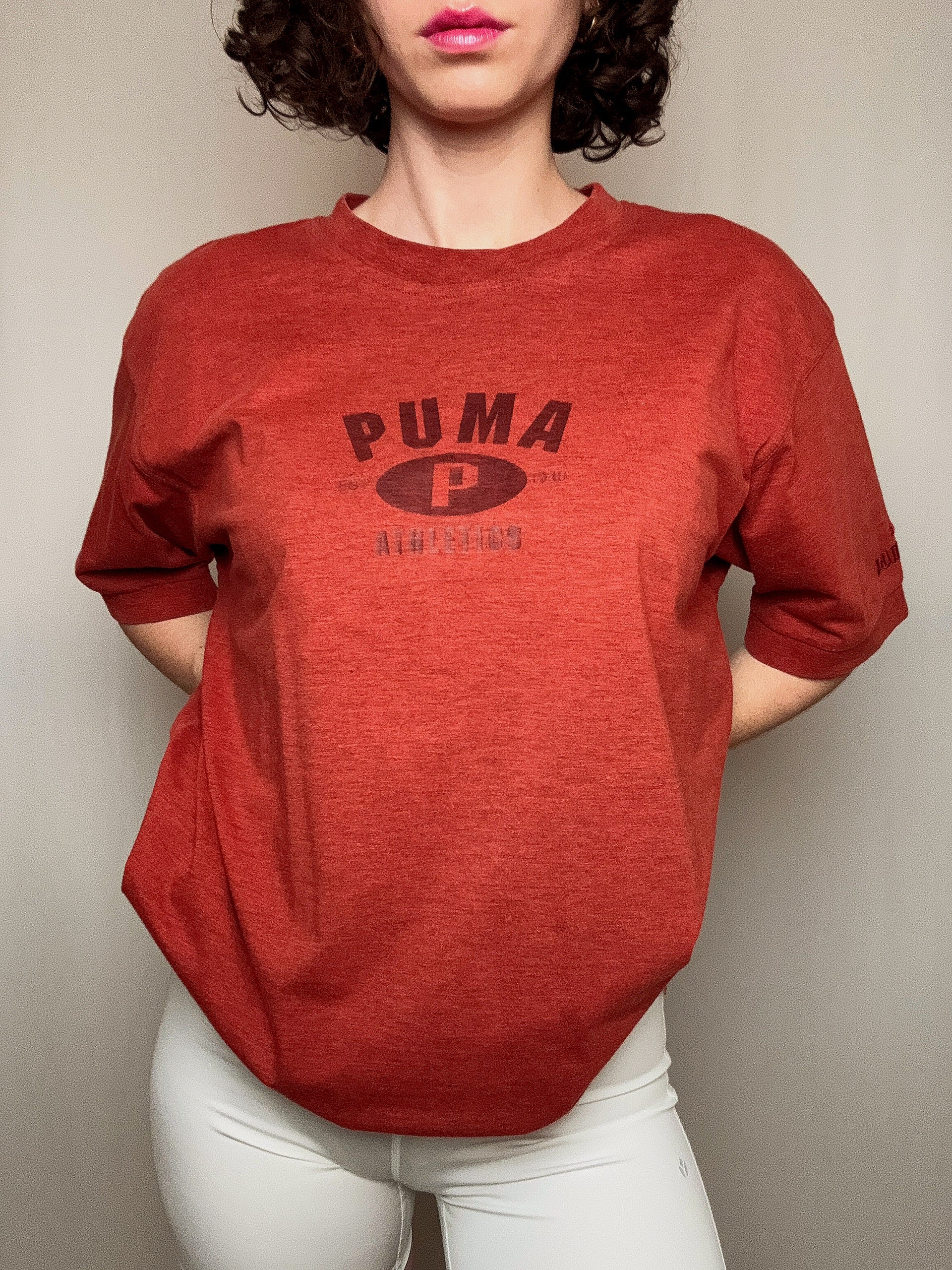 Terracotta Puma T-Shirt, Gr. M, Vintage